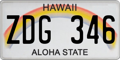 HI license plate ZDG346