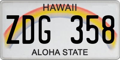 HI license plate ZDG358