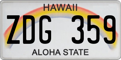 HI license plate ZDG359
