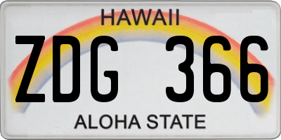 HI license plate ZDG366