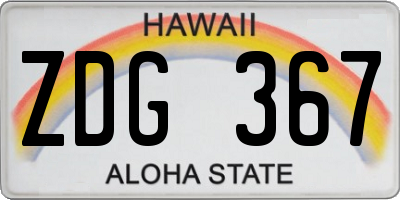 HI license plate ZDG367