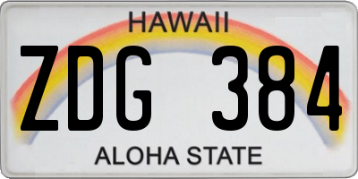 HI license plate ZDG384