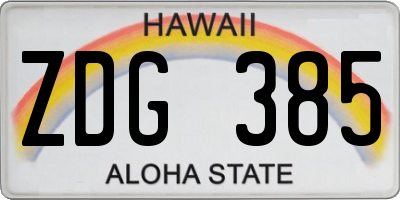 HI license plate ZDG385