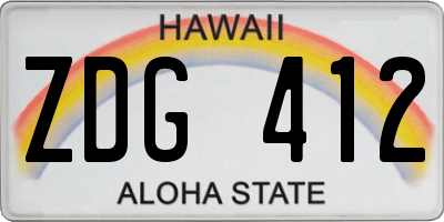 HI license plate ZDG412