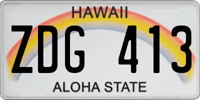HI license plate ZDG413