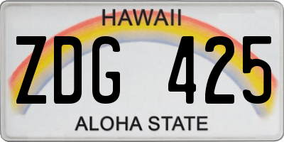 HI license plate ZDG425