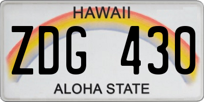 HI license plate ZDG430