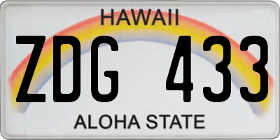 HI license plate ZDG433