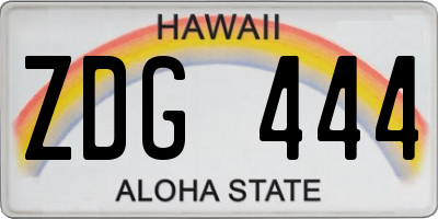 HI license plate ZDG444