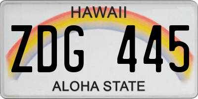 HI license plate ZDG445