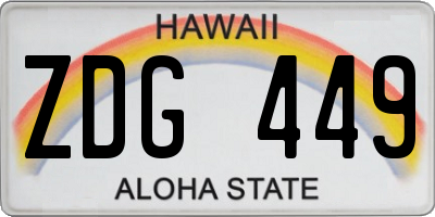 HI license plate ZDG449