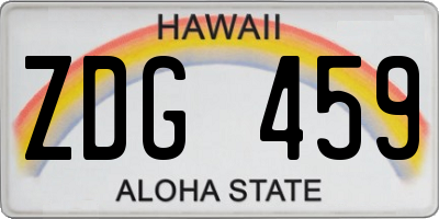 HI license plate ZDG459