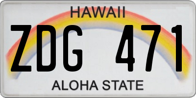 HI license plate ZDG471