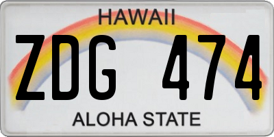 HI license plate ZDG474