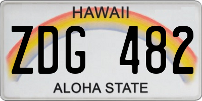 HI license plate ZDG482