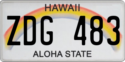 HI license plate ZDG483