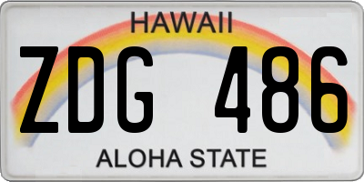HI license plate ZDG486