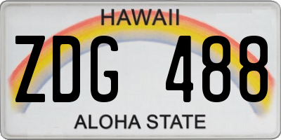 HI license plate ZDG488