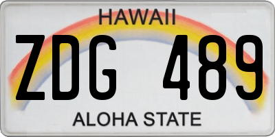 HI license plate ZDG489