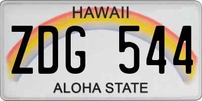 HI license plate ZDG544