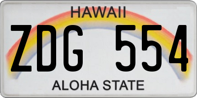 HI license plate ZDG554