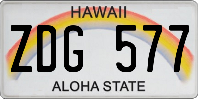 HI license plate ZDG577