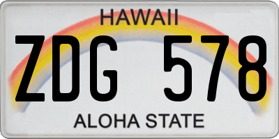 HI license plate ZDG578
