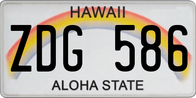 HI license plate ZDG586