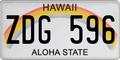 HI license plate ZDG596