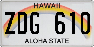 HI license plate ZDG610