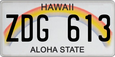 HI license plate ZDG613