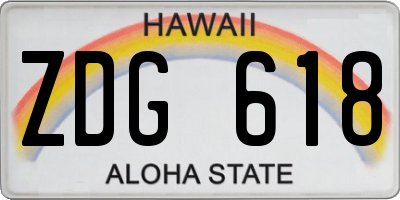 HI license plate ZDG618