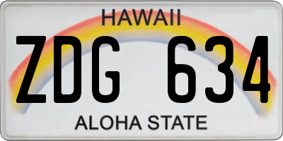 HI license plate ZDG634