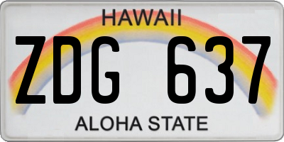 HI license plate ZDG637