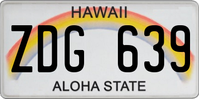 HI license plate ZDG639