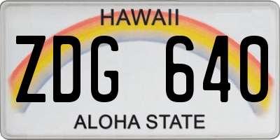 HI license plate ZDG640