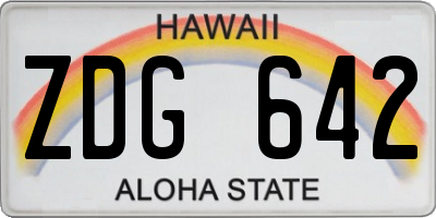 HI license plate ZDG642