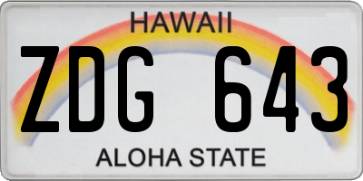 HI license plate ZDG643