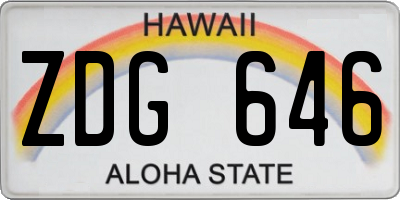 HI license plate ZDG646