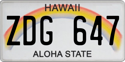 HI license plate ZDG647