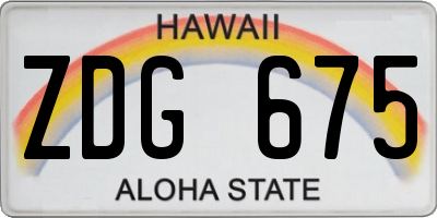 HI license plate ZDG675