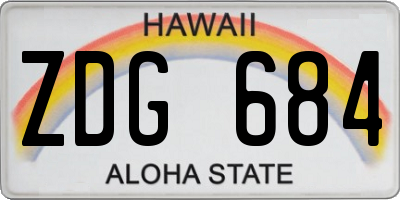 HI license plate ZDG684