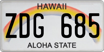 HI license plate ZDG685