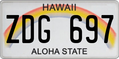 HI license plate ZDG697