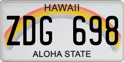 HI license plate ZDG698