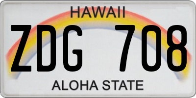 HI license plate ZDG708