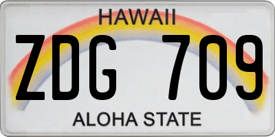 HI license plate ZDG709