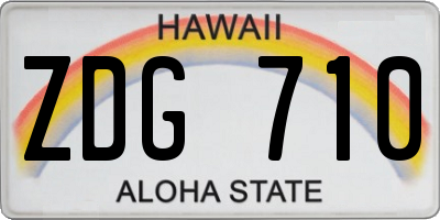 HI license plate ZDG710