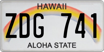 HI license plate ZDG741