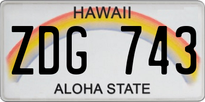 HI license plate ZDG743